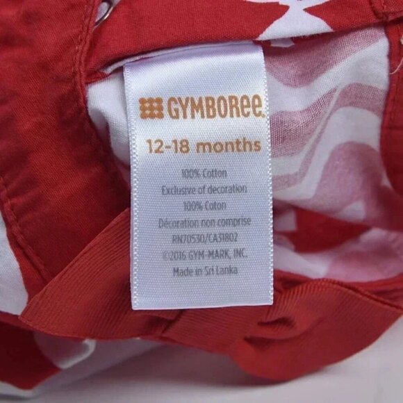 Gymboree Dress Bundle Red White Blue Cotton Floral Polka Dot Size 12-18M - Picture 10 of 10